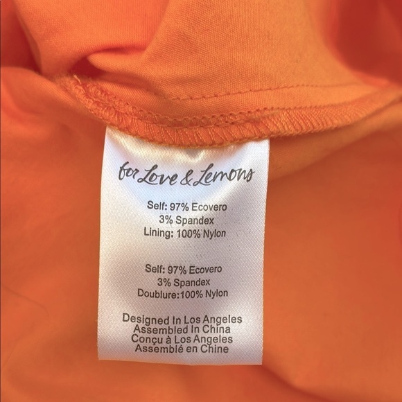 For Love & Lemons Clementine Dress Ruffle Sleeveless Tie Bow Back Mini V-Neck S - Picture 12 of 13